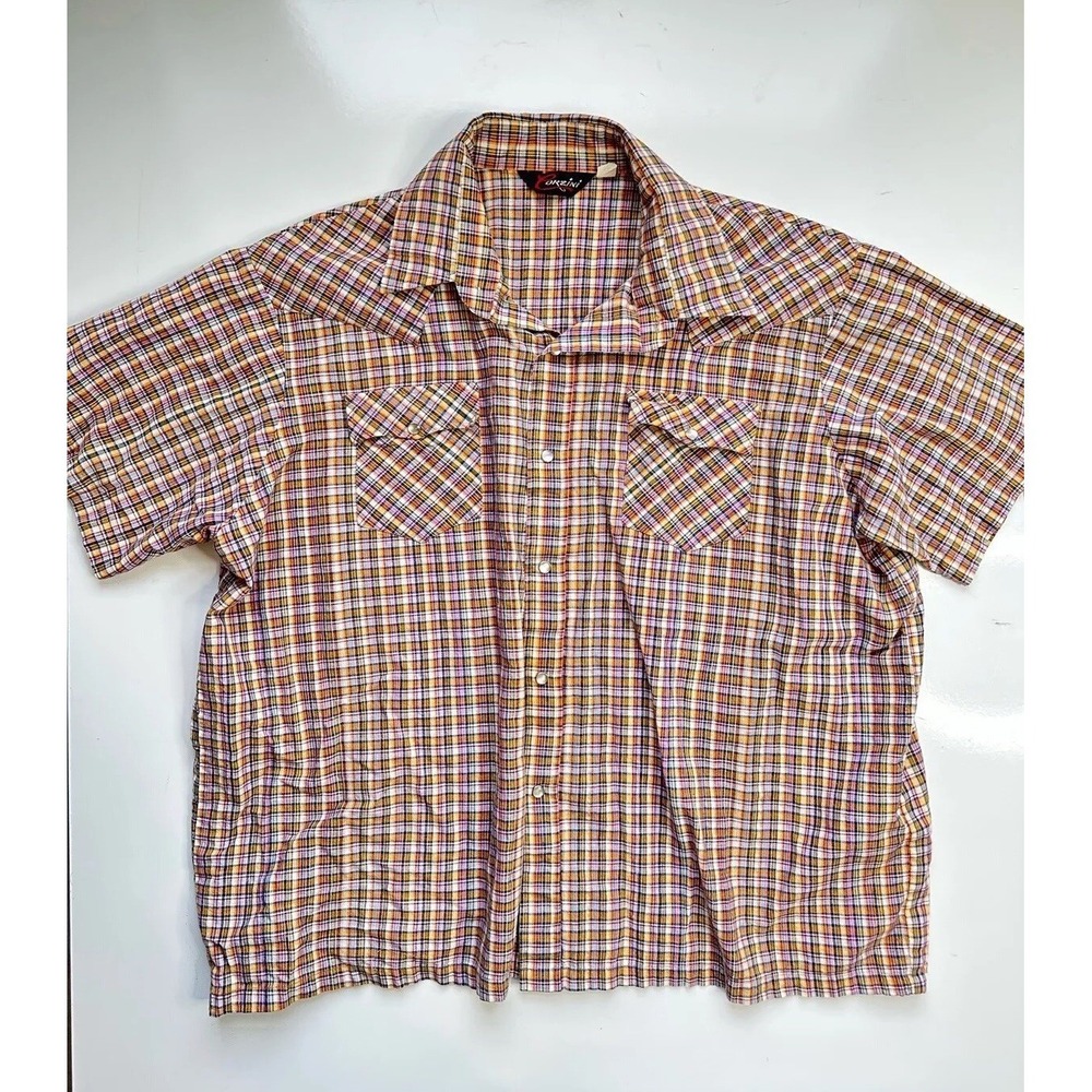 Vintage Corzini Pearl Snap Plaid Western Shirt / Men's Size 3XL